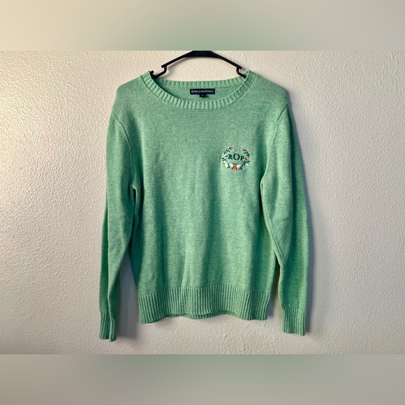 Kiel James Patrick Green Embroidered Sweater - Picture 1 of 4